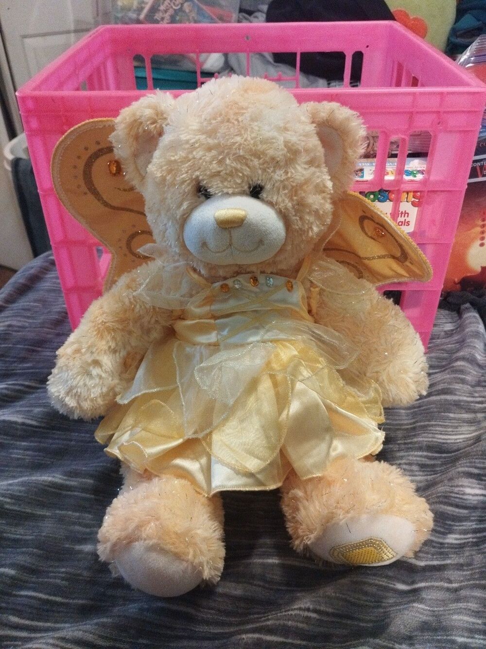 Build-A-Bear Workshop Gem of a Friend Topaz Teddy With Dress And Wings
